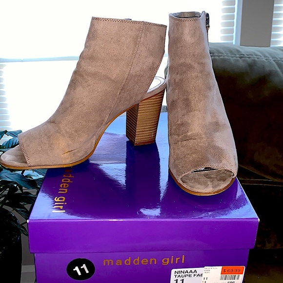 Madden Girl Shoes - Suede Open Toe Boots